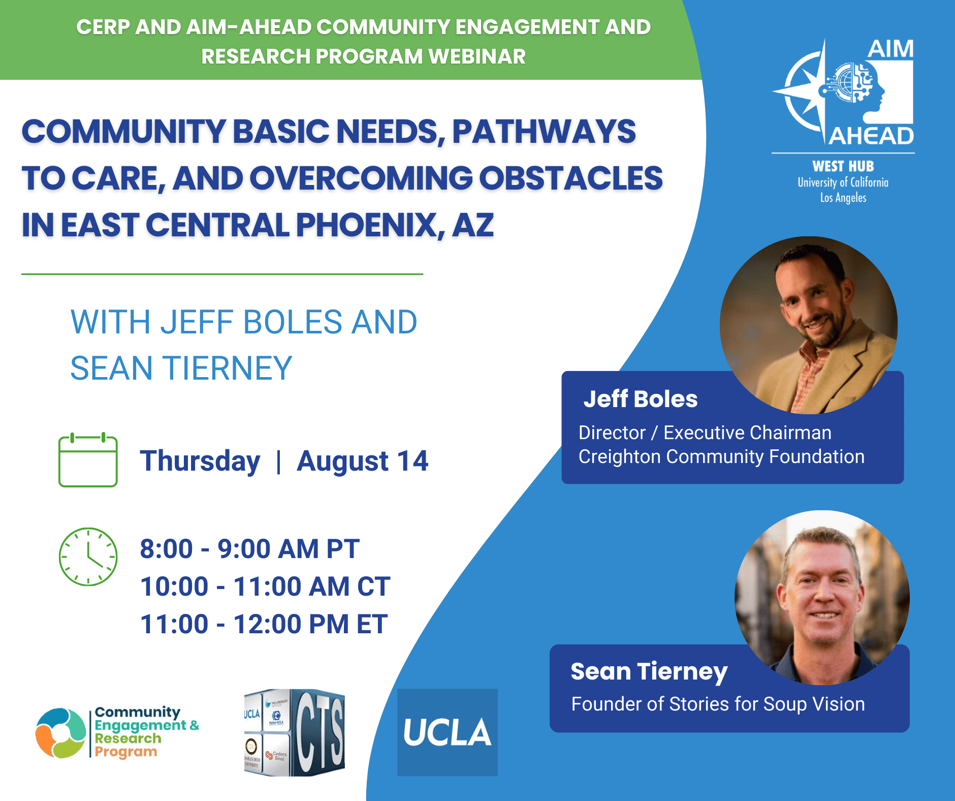 AIM-AHEAD and UCLA Community Engagement & Research Program Webinar (8/14)
